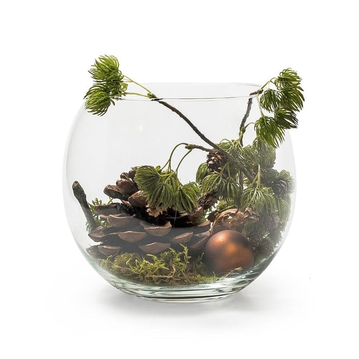 Glass Round Bowl Vase - 15 cm (6")