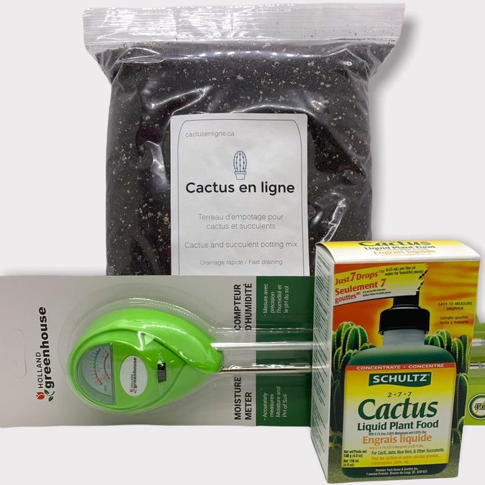Starter Kit - 3L Cactus & Succulent Soil + Moisture meter + Liquid Fertilizer 2-7-7